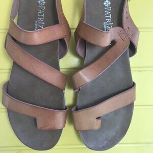 Anthropologie Patrizia Spring Step brown leather Kalissa platform sandal size 38